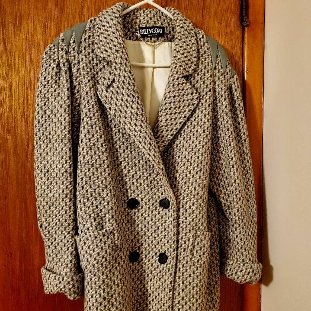 WOMENS TWEED JACKET WOOL VINTAGE PEA COAT